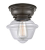 Small Oxford 1 Light Flush Mount In Oil Rubbed Bronze (623-1F-Ob-G532)