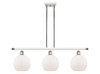Athens 3 Light Island Light In White & Polished Chrome (516-3I-Wpc-G121-8)