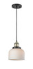 Large Bell 1 Light Mini Pendant In Black Antique Brass (201C-Bab-G71)