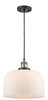 X-Large Bell 1 Light Mini Pendant In Black Antique Brass (201C-Bab-G71-L)