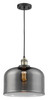 X-Large Bell 1 Light Mini Pendant In Black Antique Brass (201C-Bab-G73-L)