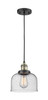 Large Bell 1 Light Mini Pendant In Black Antique Brass (201C-Bab-G74)