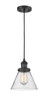 Large Cone 1 Light Mini Pendant In Matte Black (201C-Bk-G44)