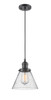 Large Cone 1 Light Mini Pendant In Oil Rubbed Bronze (201C-Ob-G44)