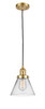 Large Cone 1 Light Mini Pendant In Satin Gold (201C-Sg-G42)