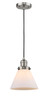 Large Cone 1 Light Mini Pendant In Brushed Satin Nickel (201C-Sn-G41)