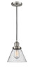 Large Cone 1 Light Mini Pendant In Brushed Satin Nickel (201C-Sn-G44)