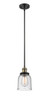 Small Bell 1 Light Mini Pendant In Black Antique Brass (201S-Bab-G54)
