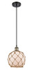 Farmhouse Rope 1 Light Mini Pendant In Black Antique Brass (516-1P-Bab-G121-8Rb)