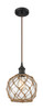 Farmhouse Rope 1 Light Mini Pendant In Oil Rubbed Bronze (516-1P-Ob-G122-8Rb)