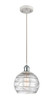 Deco Swirl 1 Light Mini Pendant In White & Polished Chrome (516-1P-Wpc-G1213-8)