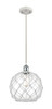 Farmhouse Rope 1 Lt Mini Pendant, White & Polished Chrome (516-1P-Wpc-G122-10Rw)