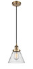 Large Cone 1 Light Mini Pendant In Brushed Brass (916-1P-Bb-G44)