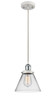 Large Cone 1 Light Mini Pendant In White & Polished Chrome (916-1P-Wpc-G42)