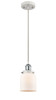 Small Bell 1 Light Mini Pendant In White & Polished Chrome (916-1P-Wpc-G51)