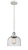 Large Bell 1 Light Mini Pendant In White & Polished Chrome (916-1P-Wpc-G74)