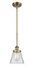 Cone 1 Light Mini Pendant In Brushed Brass (916-1S-Bb-G62)