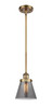 Cone 1 Light Mini Pendant In Brushed Brass (916-1S-Bb-G63)
