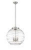 Deco Swirl 3 Light Pendant In Brushed Satin Nickel (221-3S-Sn-G1213-18)