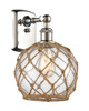 Farmhouse Rope 1 Light Sconce In Polished Nickel (516-1W-Pn-G122-8Rb)