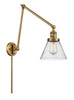 Cone 1 Light Swing Arm With Switch In Brushed Brass (238-Bb-G44)