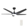 Woodrow 52" Black Outdoor Smart Ceiling Fan, Light Kit (VS525B-L22-B2-1)