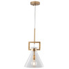 Tula Cone 1 Light Pendant In Brass With Clear Shade (VP-G1010011A1)