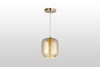 Lowell 1 Light Pendant In Brass With Brilliant Amber Glass (VP-G0709011A1)