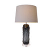 Jacinto 1 Light Table Lamp, Smoke Grey, White Fabric Shade (VAT-G27021A3)