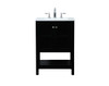 24 Inch Single Bathroom Vanity In Black (VF16424BK)