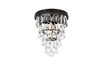 Elegant Furniture and Lighting Nordic 1 Light Black Flush Mount (1219F9BK/RC)
