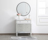 32 Inch Mirrored Cabinet In Antique White (MF6-1002AW)