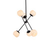 Axl 24 Inch Pendant In Black With White Shade (LD657D24BK)