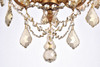 Elegant Furniture and Lighting Rosalia 3 Light French Gold Pendant Golden Teak (9203D13FG-GT/RC)