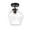Lawrence 1 Light Black And Clear Glass Flush Mount (LD2346BK)