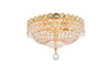 Century 4 Light Gold Flush Mount Clear Royal Cut Crystal (V1900F14G/RC)