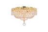 Century 4 Light Gold Flush Mount Clear Royal Cut Crystal (V1900F14G/RC)