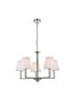 Bethany 5 Lights Pendant In Satin Nickel With White Fabric Shade (LD7024D25SN)