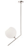 Ryland 1 Light Chrome And Frosted White Glass Pendant (LD8045D10C)