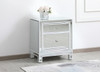 21 Inch Mirrored End Table In White (MF72016WH)
