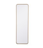 Soft Corner Metal Rectangular Mirror 18X60 Inch In Brass (MR801860BR)