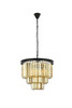 Sydney 9 Light Matte Black Chandelier Golden Teak (Smoky) Royal Cut Crystal (1231D20MB-GT/RC)