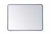 Evermore Soft Corner Blue Rectangular Mirror (MR803040BL)