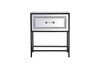 21 Inch Mirrored One Drawer End Table In Black (MF73015BK)