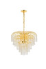 Falls 6 Light Gold Chandelier With Clear Crystal (V6801D25G/RC)