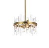 Elegant Furniture and Lighting Serena 16 Inch Crystal Round Pendant In Satin Gold (2200D16SG)