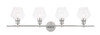 Gene 4 Light Chrome And Clear Glass Wall Sconce (LD2320C)