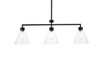 Elegant Furniture and Lighting Mera 3 Lights Black Pendant (LD2502BK)