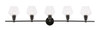Elegant Furniture and Lighting Gene 5 Light Black And Clear Glass Wall Sconce (LD2324BK)