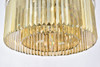 Elegant Furniture and Lighting Sydney 8 Light Polished Nickel Flush Mount Golden Teak (1238F31PN-GT/RC)